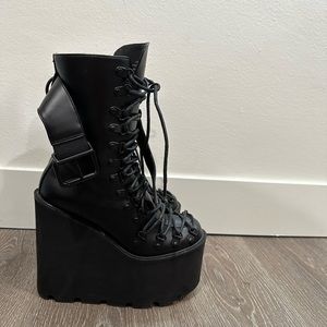 Rave/event boots. Black platform.